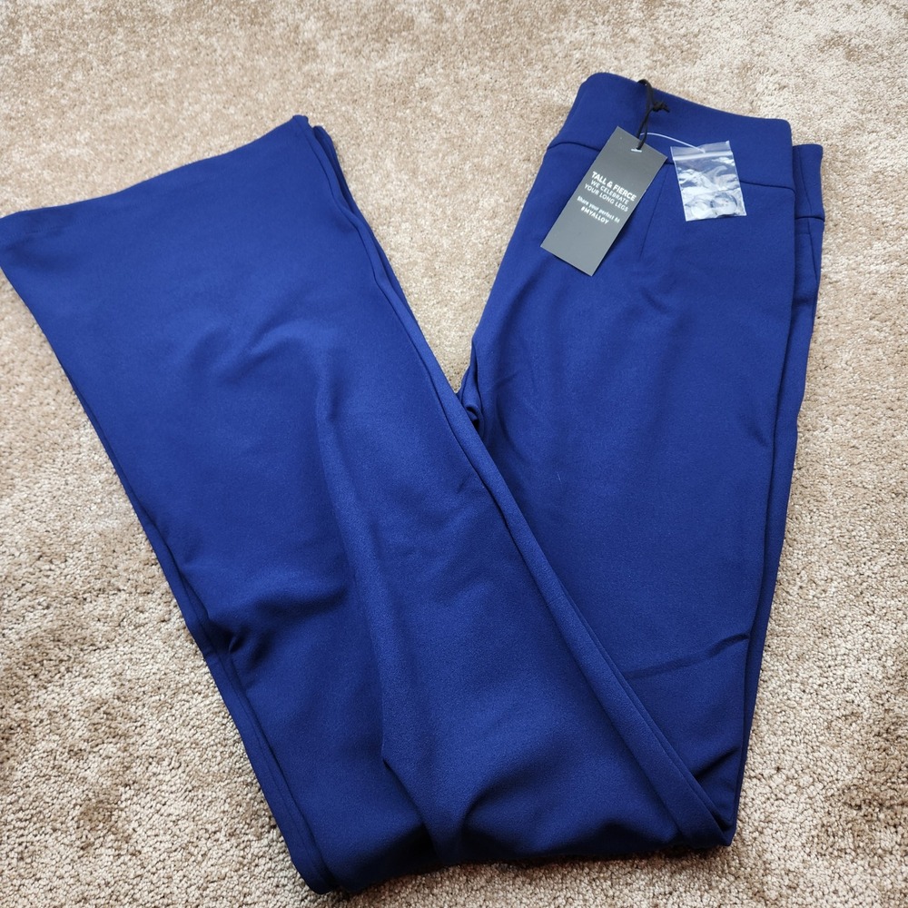 Alloy Apparel Tall Royal Blue Flare Leg Dress Pants Womens Size 12 37 Inseam NEW